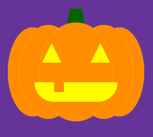 A lit up jack-o-lantern!